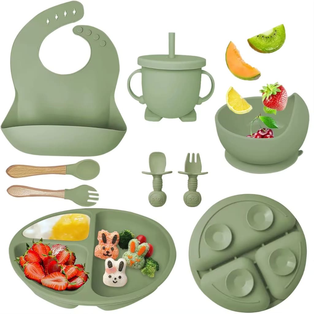 Kit Alimentação do Bebê – 8 Peças em Silicone
